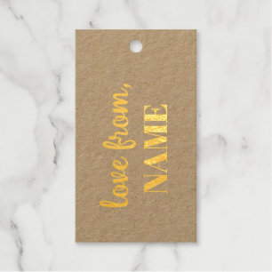 Happy Birthday Gold Elegant Typography Gift Tags