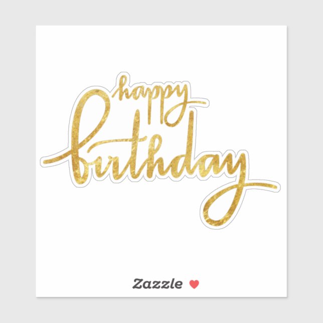 Happy Birthday Gold Foil Sticker (Sheet)