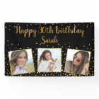 Happy Birthday Gold Glitter Photos Any Year Custom