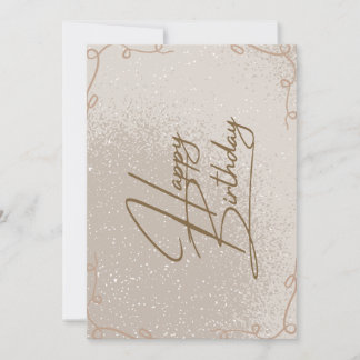 Happy Birthday Gold Holiday Card
