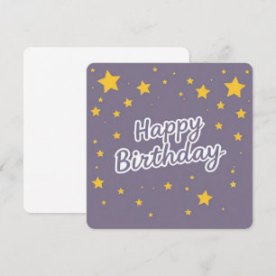 Happy Birthday Gold Stars on Blue Card