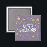 Happy Birthday Gold Stars on Blue  Magnet<br><div class="desc">Shine bright on their special day with this elegant Happy Birthday design featuring sparkling gold stars on a rich blue background. This stylish and festive artwork suits all ages and genders. Ideal for those who love a classic yet celebratory look.</div>