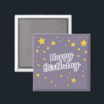 Happy Birthday Gold Stars on Blue  Magnet<br><div class="desc">Shine bright on their special day with this elegant Happy Birthday design featuring sparkling gold stars on a rich blue background. This stylish and festive artwork suits all ages and genders. Ideal for those who love a classic yet celebratory look.</div>