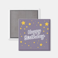 Happy Birthday Gold Stars on Blue