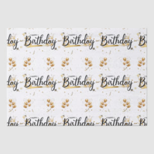 Happy Birthday Gold Tissue Paper