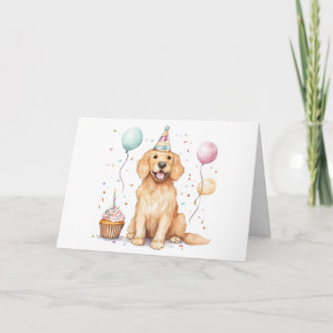 Happy Birthday Golden Retriever Dog Card