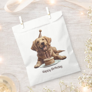 Happy Birthday Golden Retriever Dog Favour Bag