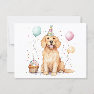 Happy Birthday Golden Retriever Dog Postcard