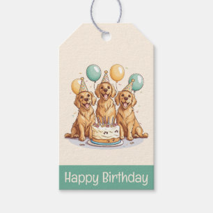 Happy Birthday Golden Retriever Dogs Gift Tags
