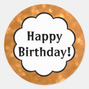 Happy Birthday - Golden Round Sticker