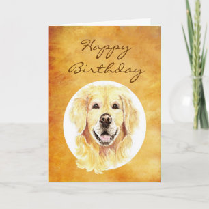 Happy Birthday Golden Years, Golden Retriever Card