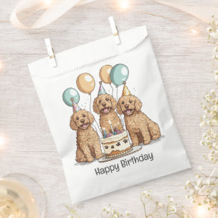 Happy Birthday Goldendoodle Dogs Favour Bag