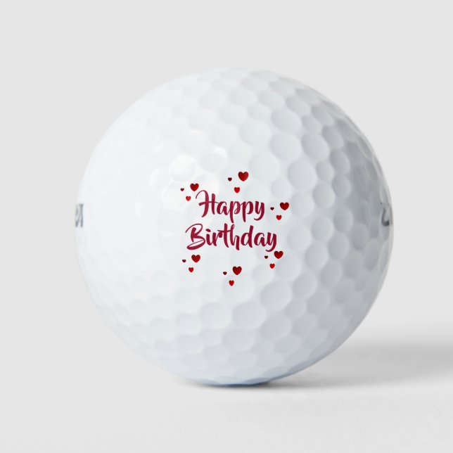 Happy Birthday golf balls by dalDesignNZ (Front)