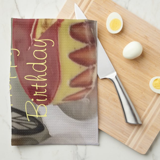 Happy Birthday Good Morning Tea Towel (Quarter Fold)