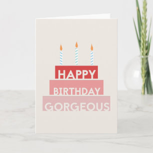 Happy Birthday Gorgeous paper cut cute pink  Card