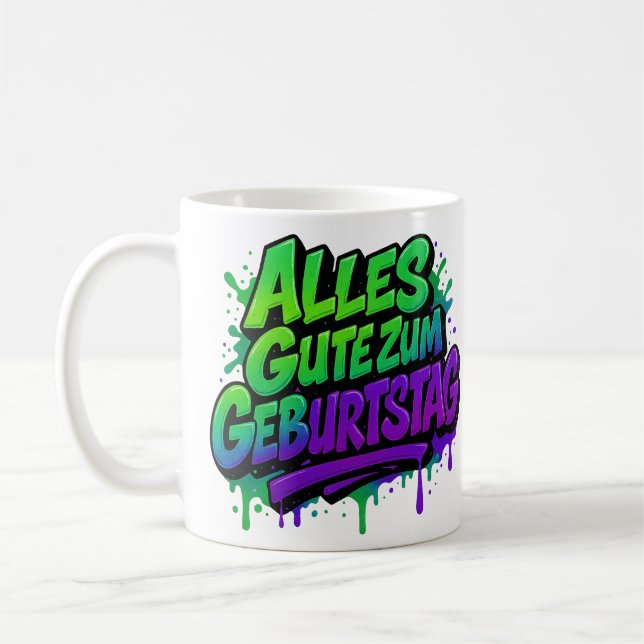 Happy birthday, graffiti 1 coffee mug (Left)