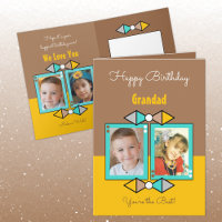 Happy Birthday Grandad photos brown and yellow