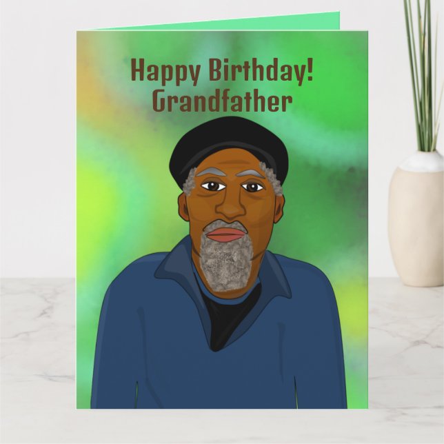 Happy Birthday Granddad African American Card (Front)
