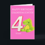 Happy Birthday Granddaughter - 4 Today Card<br><div class="desc">A cute birthday card for your Granddaughter on her 4th Birthday.</div>
