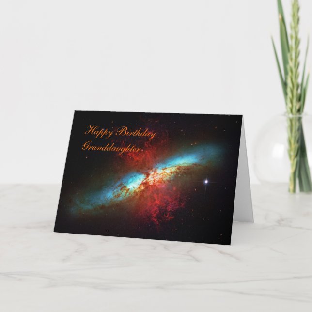 Happy Birthday Granddaughter - A Starburst Galaxy Card (Front)