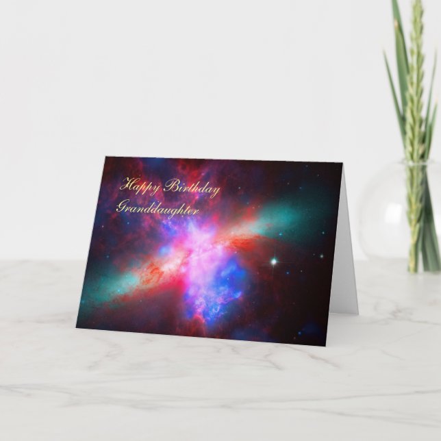 Happy Birthday Granddaughter - Cigar Galaxy Card (Front)