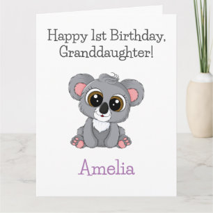 Happy Birthday, Granddaughter Cute Koala Card