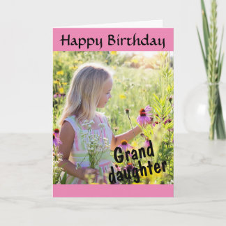 Happy Birthday Granddaughter Personalised Photo Card