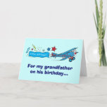 Happy Birthday Grandfather Aeroplane Card<br><div class="desc">This design features a biplane. For matching items type "penguincornerstore biplane" into the Zazzle search bar.</div>