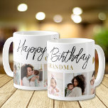 Happy Birthday Grandma 5 Photo Collage Keepsake  Coffee Mug<br><div class="desc">Unique photo collage mug  in black and gold personalized with 5 grandchildren pictures for grandma's birthday. Makes a special keepsake mug for grandmother.</div>