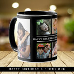 Happy Birthday Grandma 6 Photo Collage Black Mug<br><div class="desc">Unique photo collage mug  in black personalised with 6 grandchildren pictures for grandma's birthday. Makes a special keepsake mug for grandmother.</div>