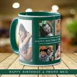 Happy Birthday Grandma 6 Photo Collage Green Mug<br><div class="desc">Unique photo collage mug  in green personalised with 6 grandchildren pictures for grandma's birthday. Makes a special keepsake mug for grandmother.</div>