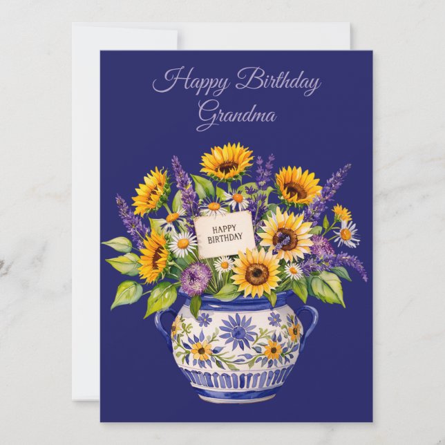 Happy Birthday Grandma. Greeting Card (Front)