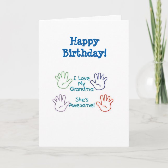 Happy Birthday Grandma - Hands Card (Front)