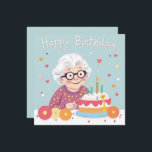 Happy Birthday Grandma Hearts & Cake pastel blue Card<br><div class="desc">Make Grandma’s birthday extra special with this adorable Happy Birthday design featuring hearts, a birthday cake, and a soft pastel blue background. This sweet and loving design captures your heartfelt wishes with charm. Great for grandmothers of all ages who love a touch of warmth, love, and cake! Customise the back...</div>