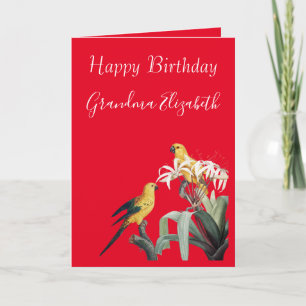 Happy Birthday Grandma Parrots Card