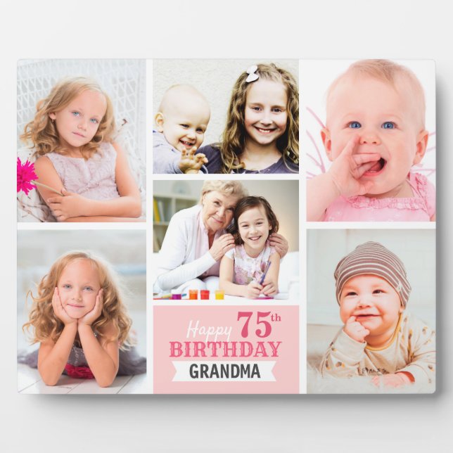 Happy Birthday Grandma Personalised Photo Collage Plaque (Front)