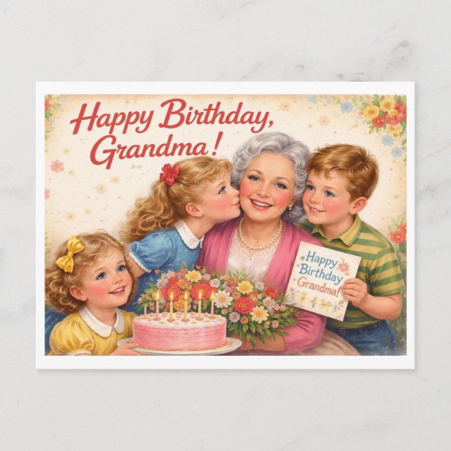 Happy birthday Grandma Postcard (Front)