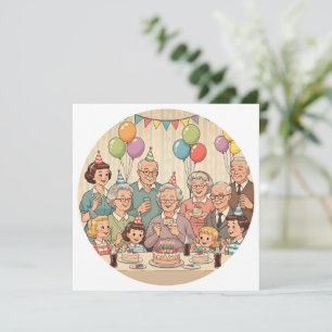 Happy Birthday Grandma Vintage Design Invitation