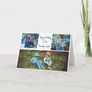 Happy Birthday Grandpa Custom Grandkids Photo Card