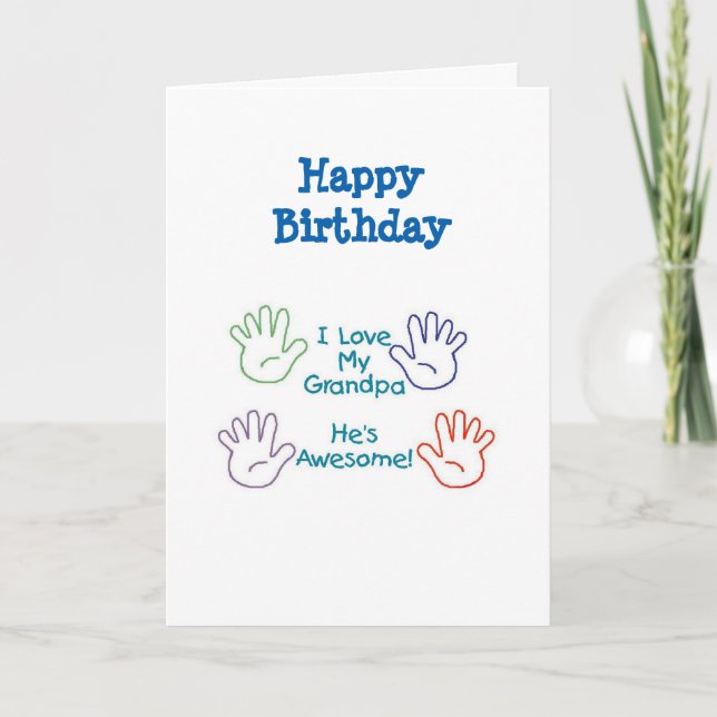 Happy Birthday Grandpa - Hands Card (Front)