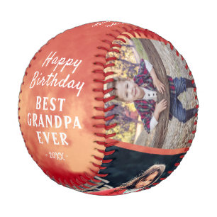 Happy Birthday Grandpa Modern 3 Photo Collage Baseball