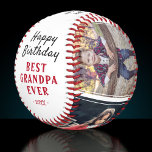 Happy Birthday Grandpa Modern 3 Photo Collage Baseball<br><div class="desc">Happy Birthday Grandpa Modern 3 Photo Collage Baseball. Make a special baseball ball for the best grandpa ever. Add your favourite 3 photos into the template and customise the text with your names. Sweet keepsake birthday gift for grandfather.</div>