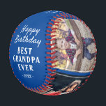 Happy Birthday Grandpa Modern 3 Photo Collage Baseball<br><div class="desc">Happy Birthday Grandpa Modern 3 Photo Collage Baseball. Make a special baseball ball for the best grandpa ever. Add your favourite 3 photos into the template and customise the text with your names. Sweet keepsake birthday gift for grandfather.</div>