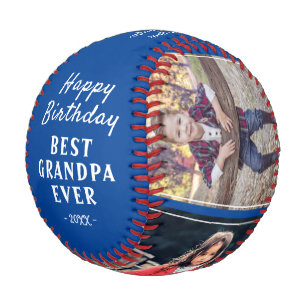 Happy Birthday Grandpa Modern 3 Photo Collage Baseball