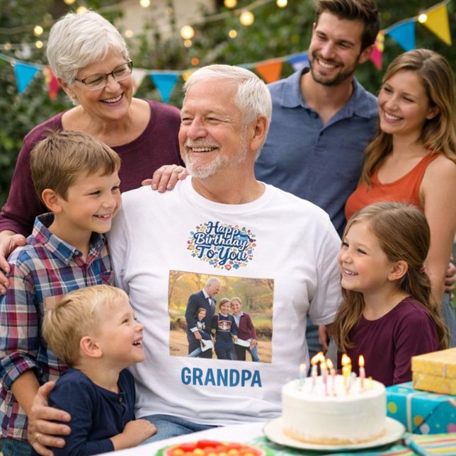 Happy Birthday Grandpa photo T-Shirt (Creator Uploaded)