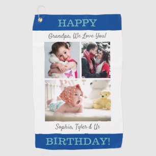Happy Birthday Grandpa We Love you! Message Photos Golf Towel