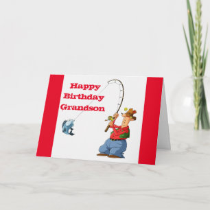 HAPPY BIRTHDAY *GRANDSON* FAVORITE FISHERMAN CARD