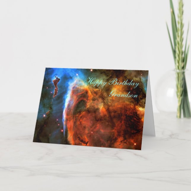Happy Birthday Grandson - Keyhole Nebula Card (Front)