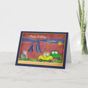 Happy Birthday Grandson  Thank You Card