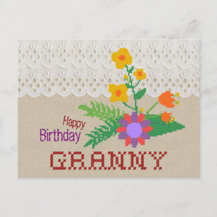 Happy Birthday Granny CC0683 Handicraft Postcard